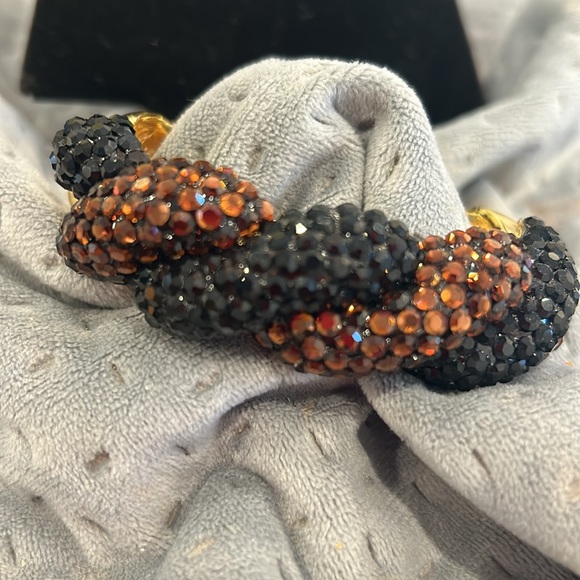 Jet Black & Smoky Topaz Crystal Rope Design Bracelet-Boutique - Picture 6 of 12